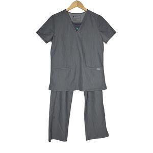 Figs Small Technical Collection Scrub Set Gray Pants 2 Pieces Casma Three Pocket